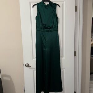 Dark green sleeveless jumpsuit